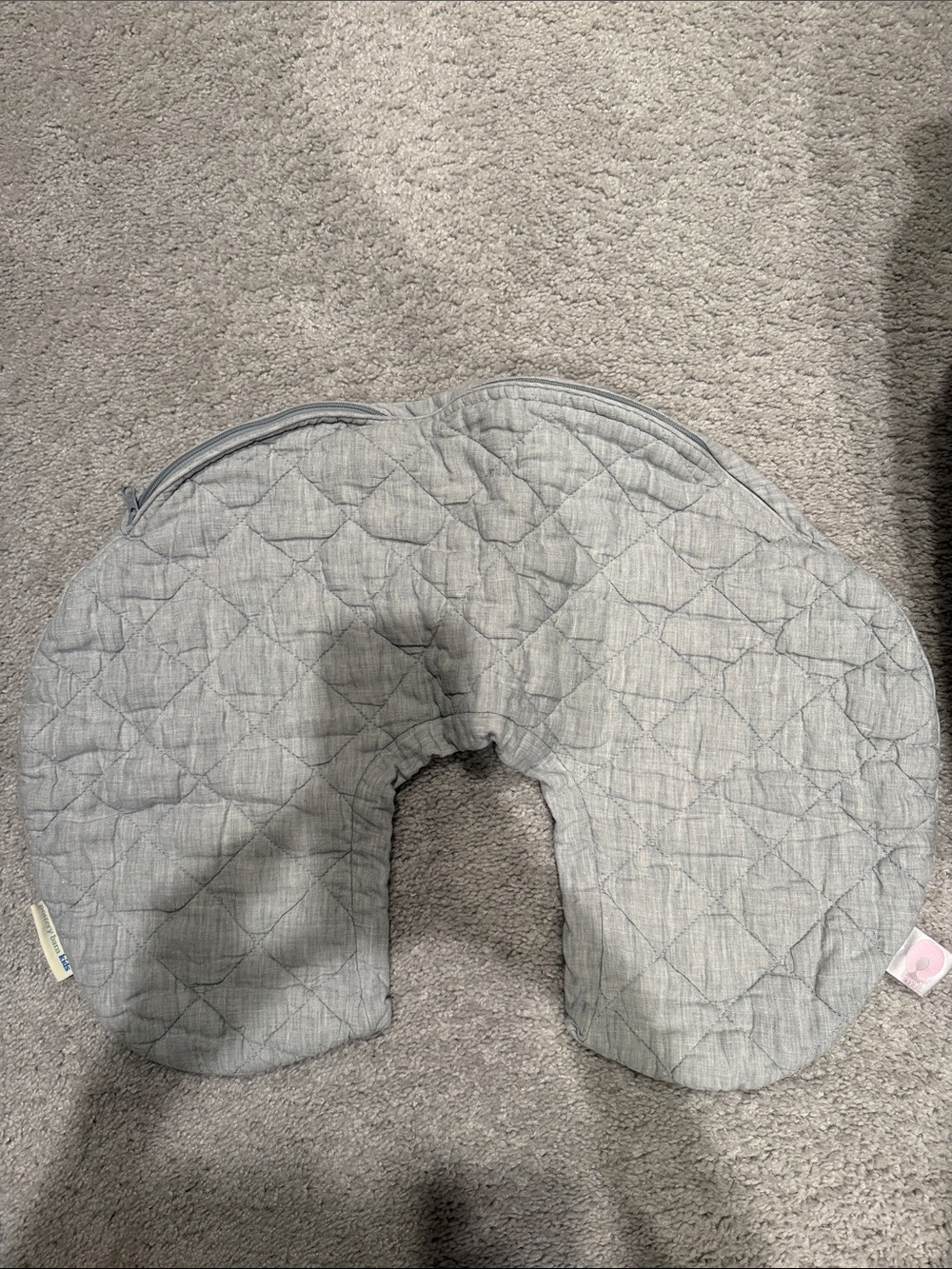 Boppy x Pottery Barn Kids Quilted Gray Nursing Pillow Cover
